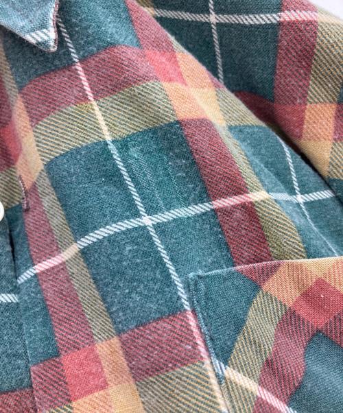 bellcraft（ベルクラフト）bellcraft (ベルクラフト) プリントネルシャツ グリーン×レッド サイズ:16 1/2の古着・服飾アイテム