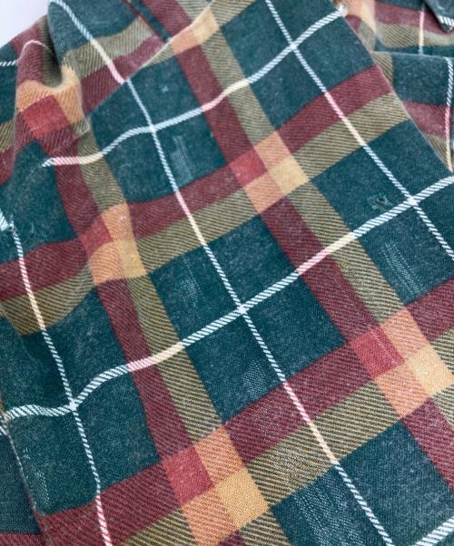 bellcraft（ベルクラフト）bellcraft (ベルクラフト) プリントネルシャツ グリーン×レッド サイズ:16 1/2の古着・服飾アイテム