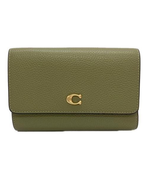COACH（コーチ）COACH (コーチ) 3つ折り財布/エッセンシャルミディアムフラップウォレット グリーンの古着・服飾アイテム