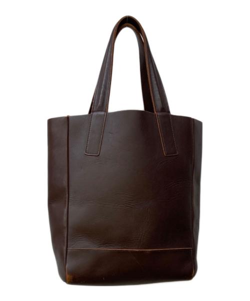 ISSEY MIYAKE（イッセイミヤケ）ISSEY MIYAKE (イッセイミヤケ) レザーハンドバッグ ブラウンの古着・服飾アイテム