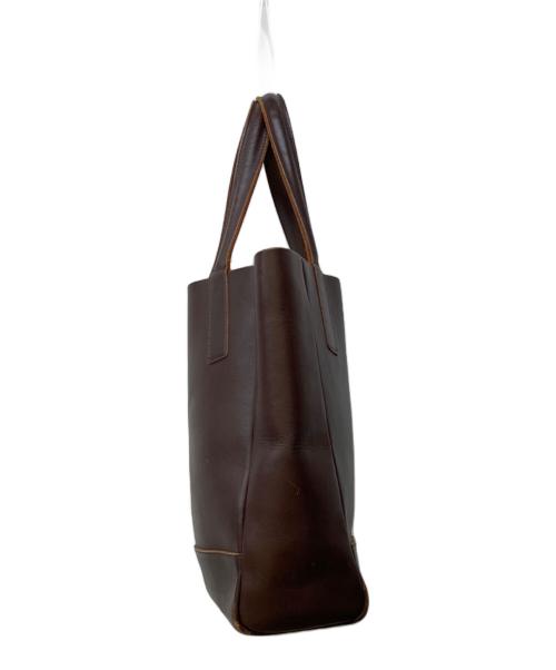 ISSEY MIYAKE（イッセイミヤケ）ISSEY MIYAKE (イッセイミヤケ) レザーハンドバッグ ブラウンの古着・服飾アイテム