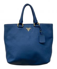 PRADA（プラダ）の古着「ヴィッテロダイノレザートートバッグ」｜ブルー