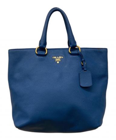 プラダ ヴィッテロダイノ ショルダーバッグ レザー ネイビー レディース PRADA  中古 中古・古着通販】PRADA (プラダ) ヴィッテロダイノレザートートバッグ