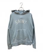 SAINT MICHAELセントマイケル）の古着「RELICS FELT HOODIE/ダメージ加工パーカー」｜ブルー