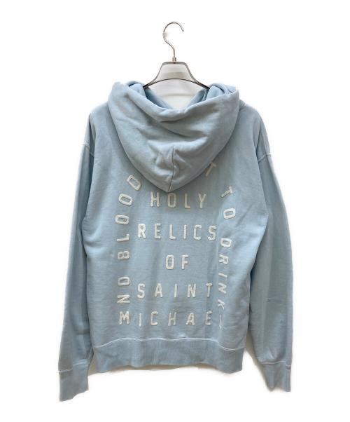 SAINT MICHAEL（セントマイケル）SAINT MICHAEL (セントマイケル) RELICS FELT HOODIE/ダメージ加工パーカー ブルー サイズ:Lの古着・服飾アイテム