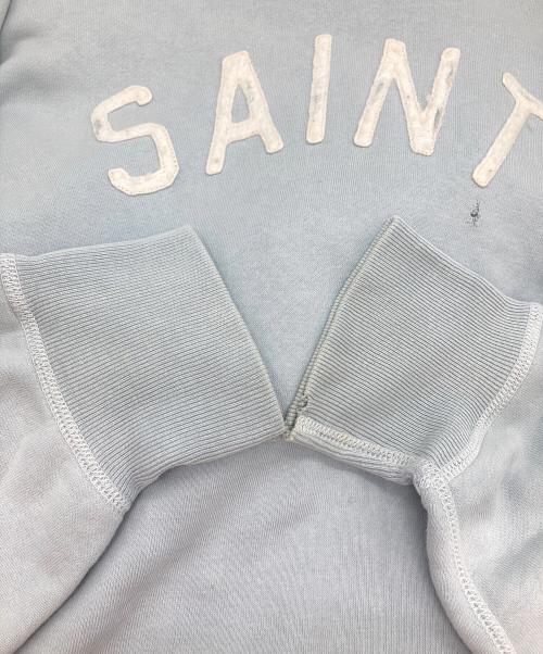 SAINT MICHAEL（セントマイケル）SAINT MICHAEL (セントマイケル) RELICS FELT HOODIE/ダメージ加工パーカー ブルー サイズ:Lの古着・服飾アイテム