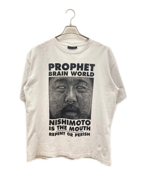 nishimoto is the mouse（ニシモトイズザマウス）nishimoto is the mouse (ニシモトイズザマウス) Tシャツ ホワイト×ブラック サイズ:Lの古着・服飾アイテム