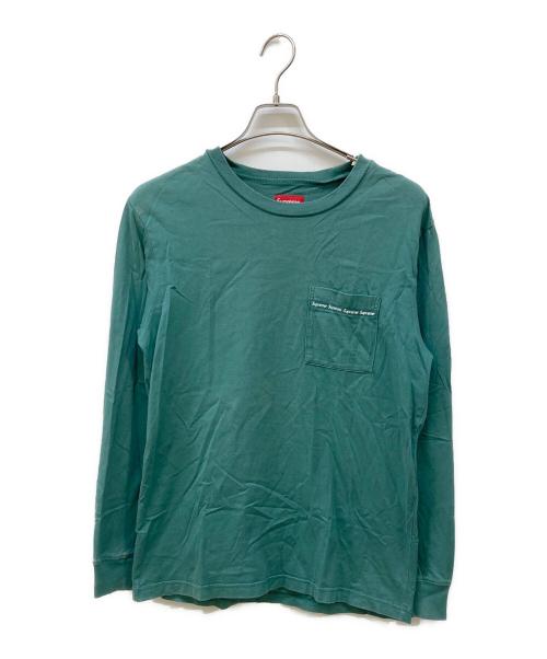 SUPREME（シュプリーム）Supreme (シュプリーム) ポケットロゴロングスリーブカットソー グリーン サイズ:Sの古着・服飾アイテム