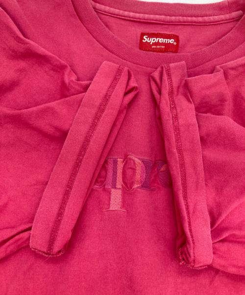 SUPREME（シュプリーム）Supreme (シュプリーム) Overlap tee/ロゴTシャツ ピンク サイズ:Lの古着・服飾アイテム