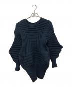 PLEATS PLEASEプリーツプリーズ）の古着「変形デザインニット」｜ブラック