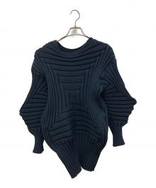 PLEATS PLEASE（プリーツプリーズ）の古着「変形デザインニット」｜ブラック