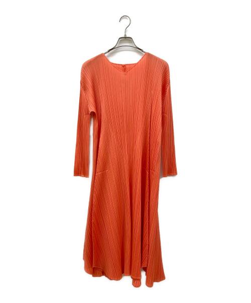 PLEATS PLEASE（プリーツプリーズ）PLEATS PLEASE (プリーツプリーズ) ロングスリーブワンピース オレンジ サイズ:2の古着・服飾アイテム