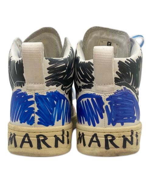 MARNI（マルニ）MARNI (マルニ) VEJA (ヴェジャ) ペイントミッドカットスニーカー ホワイト サイズ:26㎝の古着・服飾アイテム