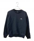 stussyステューシー）の古着「ワンポイントロゴスウェット」｜ブラック