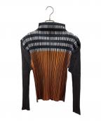 PLEATS PLEASEプリーツプリーズ）の古着「プリーツカットソー」｜オレンジ×グレー