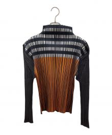 PLEATS PLEASE（プリーツプリーズ）の古着「プリーツカットソー」｜オレンジ×グレー