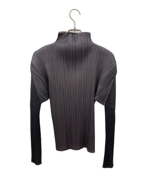 PLEATS PLEASE（プリーツプリーズ）PLEATS PLEASE (プリーツプリーズ) プリーツカットソー オレンジ×グレー サイズ:Ⅼの古着・服飾アイテム