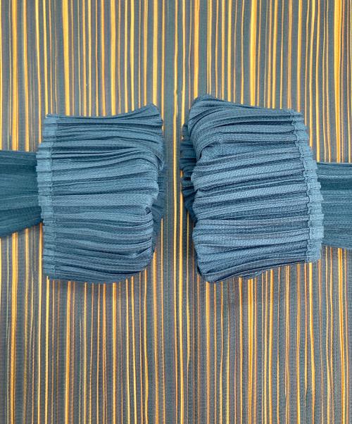 PLEATS PLEASE（プリーツプリーズ）PLEATS PLEASE (プリーツプリーズ) プリーツカットソー オレンジ×グレー サイズ:Ⅼの古着・服飾アイテム