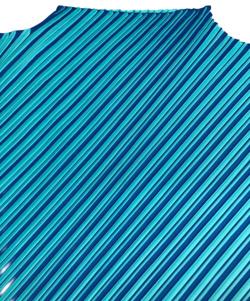 PLEATS PLEASE（プリーツプリーズ）PLEATS PLEASE (プリーツプリーズ) アシメプリーツノースリーブワンピース ブルー サイズ:Ⅼの古着・服飾アイテム