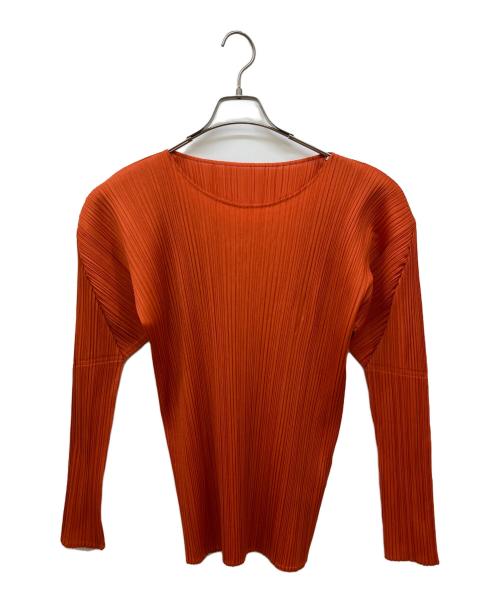 PLEATS PLEASE（プリーツプリーズ）PLEATS PLEASE (プリーツプリーズ) プリーツカットソー オレンジ サイズ:XLの古着・服飾アイテム