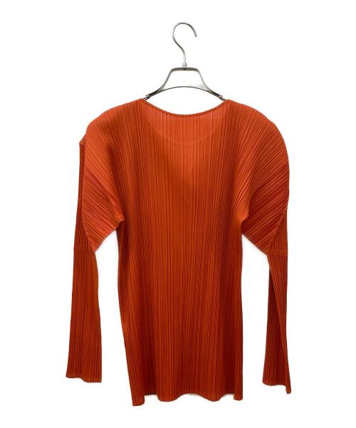 PLEATS PLEASE（プリーツプリーズ）PLEATS PLEASE (プリーツプリーズ) プリーツカットソー オレンジ サイズ:XLの古着・服飾アイテム