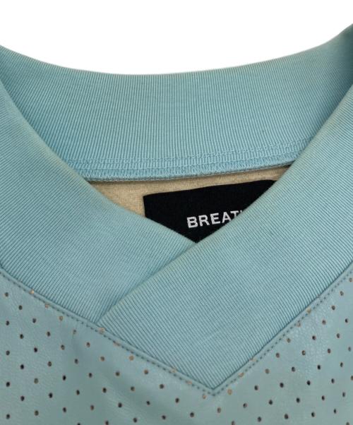 BREATH（ブレス）BREATH (ブレス) フェイクレザーカットソー スカイブルー サイズ:XLの古着・服飾アイテム