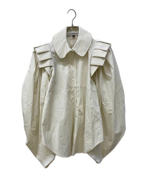HAENGNAE（ヘンネ）HAENGNAE (ヘンネ) フリルショルダーシャツブラウス ベージュ サイズ:FREEの古着・服飾アイテム