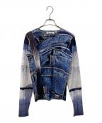 todo kotohayokozawaトゥードゥー コトハヨコザワ）の古着「転写プリーツカットソー」｜ブルー