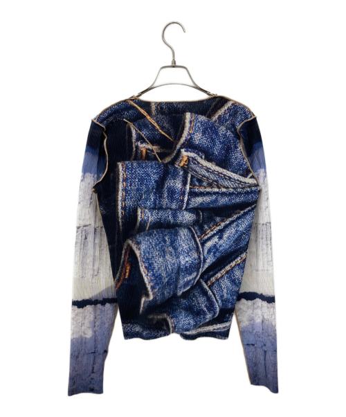 todo kotohayokozawa（トゥードゥー コトハヨコザワ）todo kotohayokozawa (トゥードゥー コトハヨコザワ) 転写プリーツカットソー ブルー サイズ:表記なしの古着・服飾アイテム