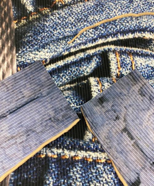 todo kotohayokozawa（トゥードゥー コトハヨコザワ）todo kotohayokozawa (トゥードゥー コトハヨコザワ) 転写プリーツカットソー ブルー サイズ:表記なしの古着・服飾アイテム