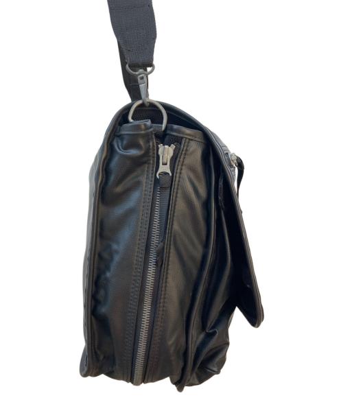 LUGGAGE LABEL（ラゲッジ レーベル）LUGGAGE LABEL (ラゲッジ レーベル) レザーメッセンジャーバッグ ブラックの古着・服飾アイテム