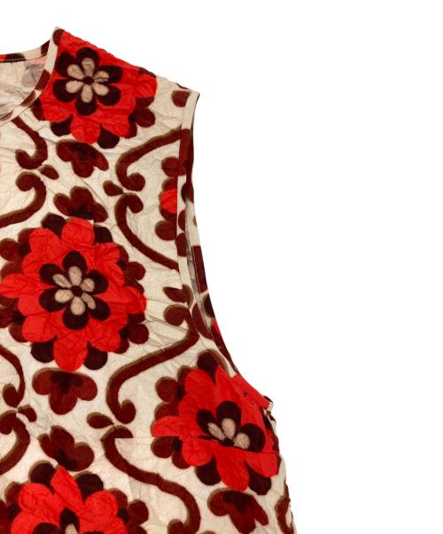 DSQUARED2（ディースクエアード）DSQUARED2 (ディースクエアード) シワ加工ノースリーブワンピース オレンジ×ベージュ サイズ:38の古着・服飾アイテム
