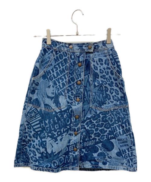 Hysteric Glamour（ヒステリックグラマー）Hysteric Glamour (ヒステリックグラマー) ガールプリントデニムスカート インディゴ サイズ:Sの古着・服飾アイテム