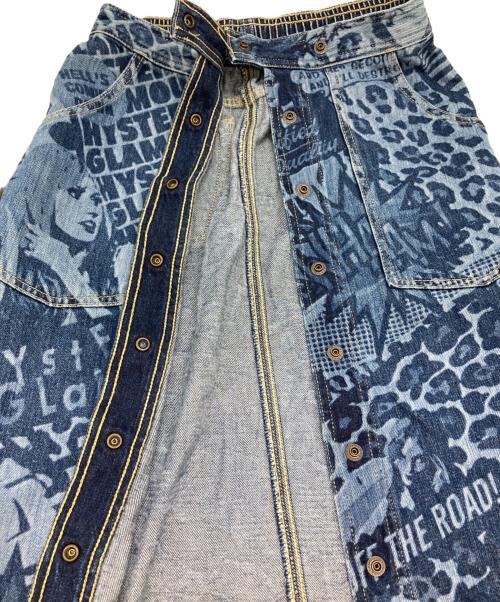 Hysteric Glamour（ヒステリックグラマー）Hysteric Glamour (ヒステリックグラマー) ガールプリントデニムスカート インディゴ サイズ:Sの古着・服飾アイテム