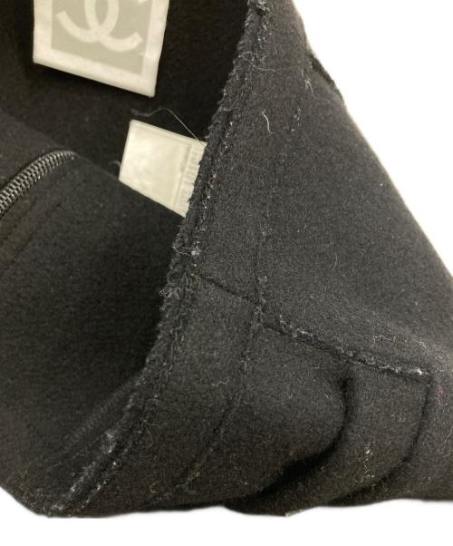 CHANEL（シャネル）CHANEL (シャネル) メルトンミニスカート ブラック サイズ:38の古着・服飾アイテム