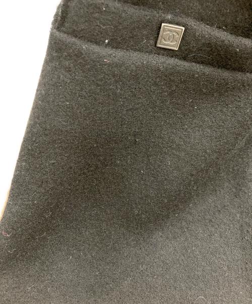 CHANEL（シャネル）CHANEL (シャネル) メルトンミニスカート ブラック サイズ:38の古着・服飾アイテム