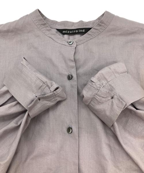mizuiro-ind（ミズイロインド）mizuiro-ind (ミズイロインド) バンドカラーシャツ パープル サイズ:FREEの古着・服飾アイテム