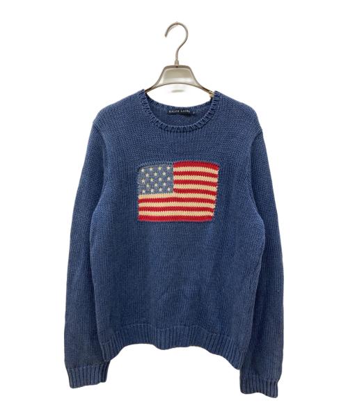 RALPH LAUREN（ラルフローレン）RALPH LAUREN (ラルフローレン) 星条旗ニット ネイビー サイズ:SIZE 7の古着・服飾アイテム