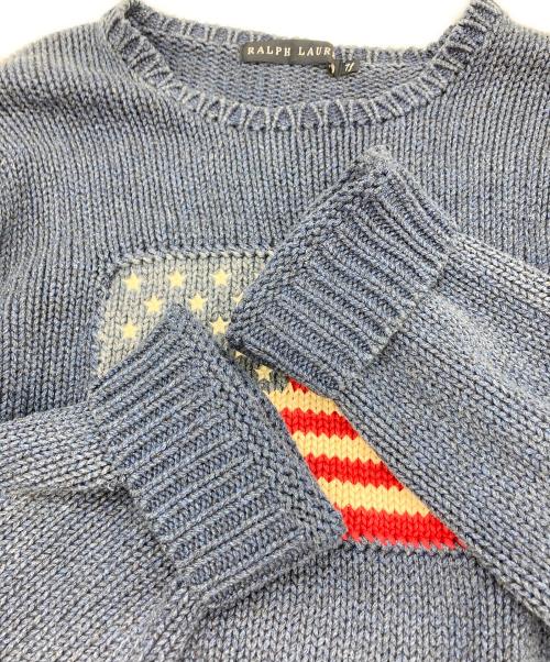 RALPH LAUREN（ラルフローレン）RALPH LAUREN (ラルフローレン) 星条旗ニット ネイビー サイズ:SIZE 7の古着・服飾アイテム