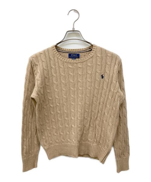 POLO RALPH LAUREN（ポロ・ラルフローレン）POLO RALPH LAUREN (ポロ・ラルフローレン) コットンケーブルニット ベージュ サイズ:Mの古着・服飾アイテム