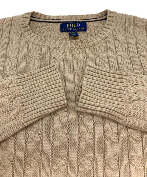 POLO RALPH LAUREN（ポロ・ラルフローレン）POLO RALPH LAUREN (ポロ・ラルフローレン) コットンケーブルニット ベージュ サイズ:Mの古着・服飾アイテム