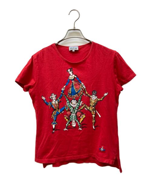 Vivienne Westwood man（ヴィヴィアン ウェストウッド マン）Vivienne Westwood man (ヴィヴィアン ウェストウッド マン) オーブ刺繍サーカスTシャツ レッド サイズ:46の古着・服飾アイテム