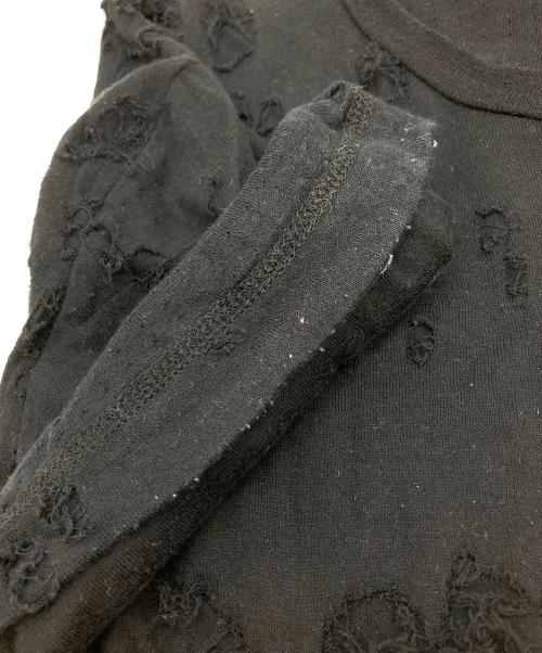 JOHN LAWRENCE SULLIVAN（ジョン ローレンス サリバン）JOHN LAWRENCE SULLIVAN (ジョン ローレンス サリバン) ダメージ加工Tシャツ ブラック サイズ:Ⅿの古着・服飾アイテム