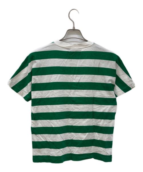 GUCCI（グッチ）GUCCI (グッチ) ピッグ刺繍ボーダーTシャツ ホワイト×グリーン サイズ:Sの古着・服飾アイテム