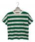 GUCCI（グッチ）の古着「ピッグ刺繍ボーダーTシャツ」｜ホワイト×グリーン