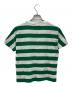 GUCCI (グッチ) ピッグ刺繍ボーダーTシャツ ホワイト×グリーン サイズ:S：15000円