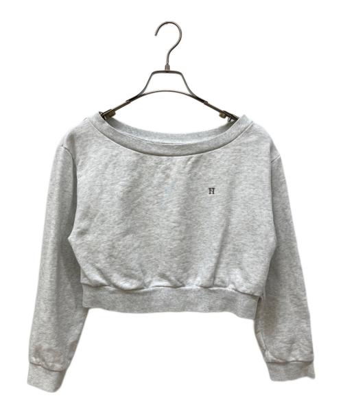 HER LIP TO（ハーリップトゥ）HER LIP TO (ハーリップトゥ) オフショルダースウェット/Flight Mode Cropped Pullover グレー サイズ:Fの古着・服飾アイテム
