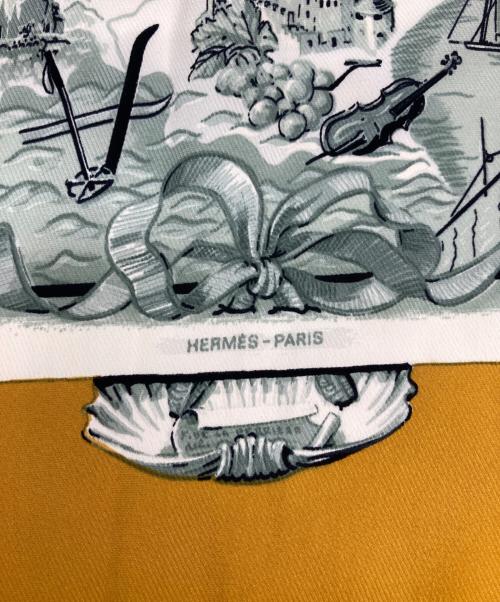 HERMES（エルメス）HERMES (エルメス) シルクスカーフ イエローの古着・服飾アイテム