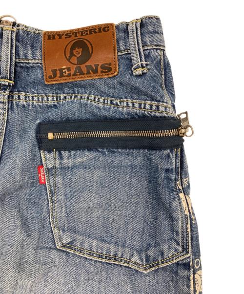 Hysteric Glamour（ヒステリックグラマー）Hysteric Glamour (ヒステリックグラマー) 総柄ジップスカート インディゴ サイズ: 61cm (W24)の古着・服飾アイテム