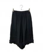 COMME des GARCONS COMME des GARCONSコムデギャルソン コムデギャルソン）の古着「フリルワイドイージーパンツ」｜ブラック